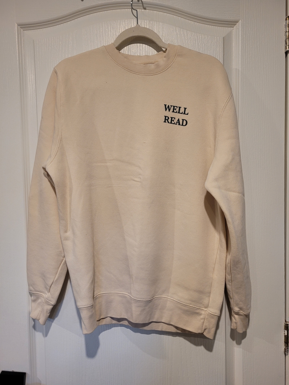 Indigo Crewneck Sweatshirt - Cream with Green Print
